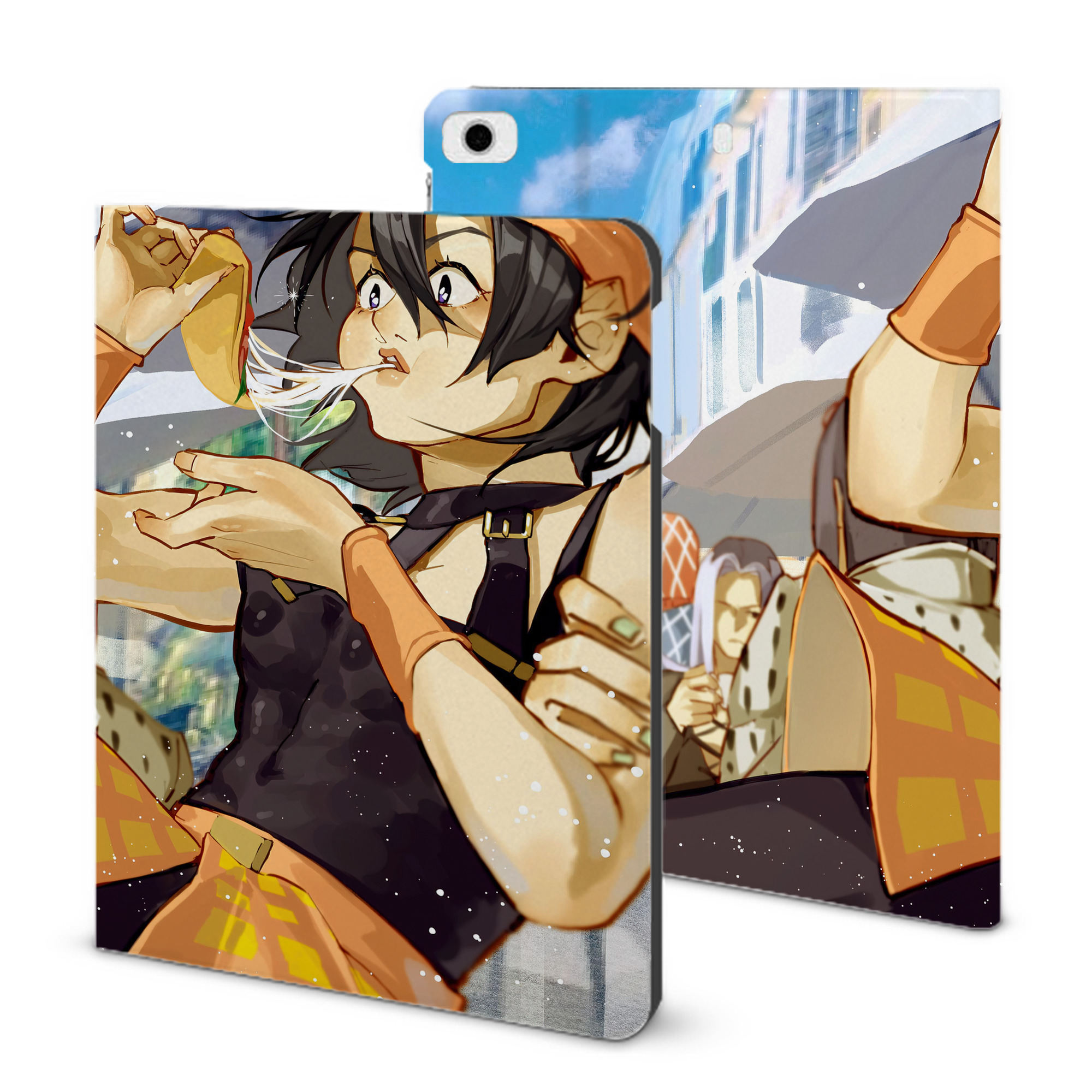 （画像用） ジョジョの奇妙な冒険 JoJo's Bizarre Adventure IPad ケース ブック型 PUレザー TPU 耐衝撃 軽量 薄型 ペン収納なし 全面保護 IPad 各モデル対応
